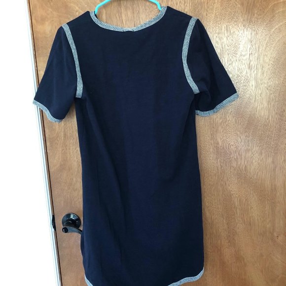 Adorable J CREW Navy dress or coverup, piping, size small, NWT! - Picture 2 of 5